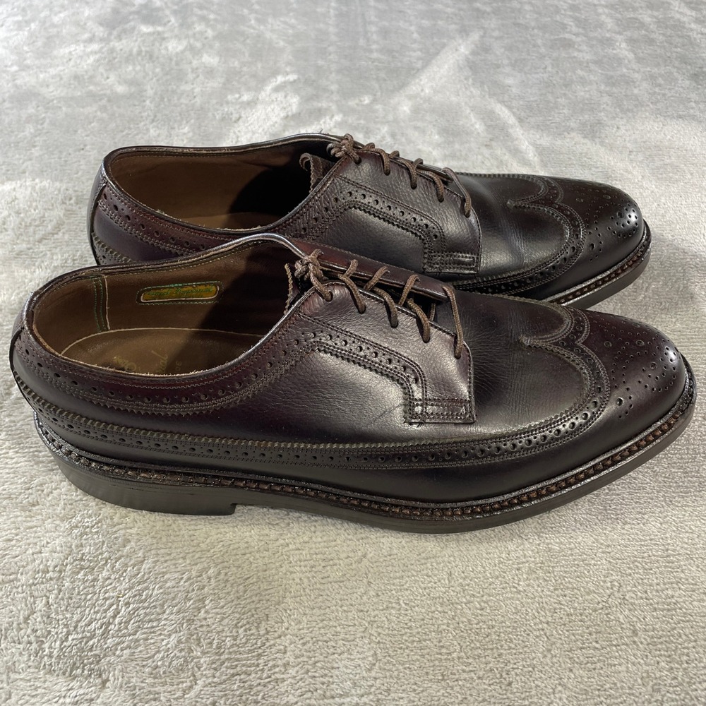 Florsheim Royal Imperial Brogue Dress Shoes Mens 8.5 D Burgundy Leather Wingtip